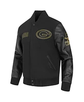 Pro Standard Men's Black Green Bay Packers Full-Zip Varsity Jacket