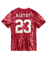 Outerstuff Women's Christian McCaffrey Scarlet San Francisco 49ers Player Name Number V-Neck Fashion Jersey