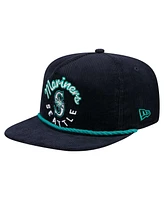 New Era Men's Navy Seattle Mariners Full Circle Corduroy Golfer Adjustable Hat