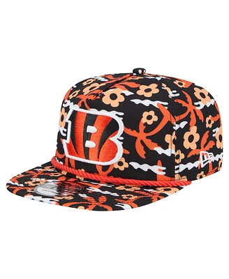 New Era Men's Black Cincinnati Bengals Wakey Wakey Golfer Snapback Hat