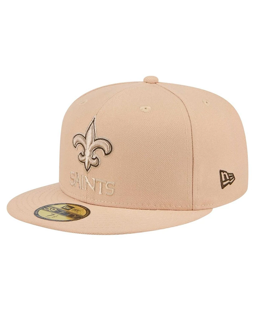 New Era Men's Tan Orleans Saints Candied Pecan 59FIFTY Fitted Hat