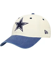 New Era Men's Cream/Navy Dallas Cowboys Classic Sidescript 9TWENTY Adjustable Hat