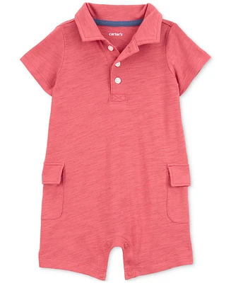 Carter's Baby Boys Polo Cotton Cargo Romper