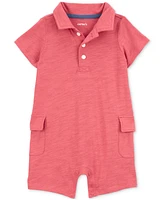 Carter's Baby Boys Polo Cotton Cargo Romper