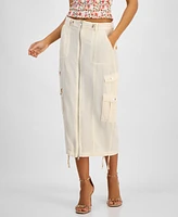 Guess Women's Casey Zippered Cargo Midi Skirt