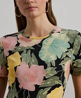 Lauren Ralph Women's Floral Stretch Cotton Crewneck Tee