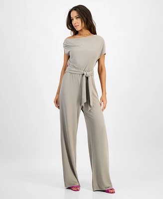 Guess Women's Rumi One-Shoulder Tie-Waist Jumpsuit