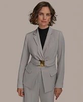 Donna Karan New York Petite Front-Belted Blazer