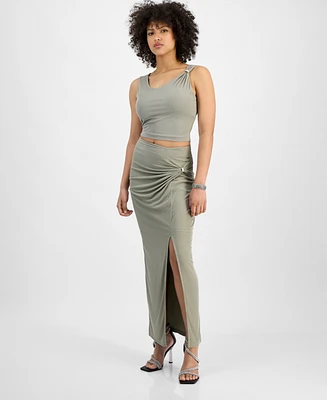 Guess Women's Aimee Embellished Side-Drape Maxi Skirt