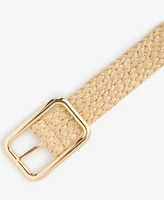 On 34th Chunky Weave Straw Belt, Exclusively at Macy's