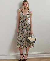 Lauren Ralph Lauren Women's Floral Georgette Flutter-Sleeve Dress