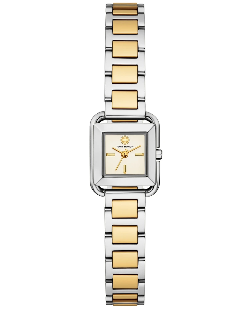 Tory Burch Women's The Kira Square Two-Tone Stainless Steel Bracelet Watch 18mm