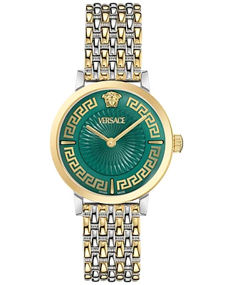 Versace Women's Swiss Greca Fortuna Two-Tone Stainless Steel Bracelet Watch 35mm