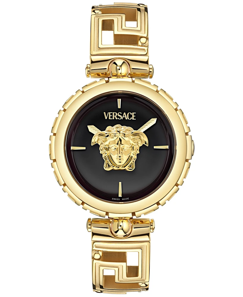 Versace Women's Swiss Medusa Jewel Gold Ion Plated Bracelet Watch 34mm