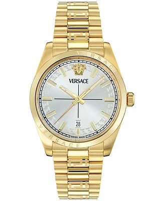 Versace Men's Swiss Millenyium Gold Ion Plated Bracelet Watch 40mm