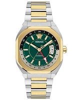Versace Men's Swiss Automatic V-Contempo Gmt Two-Tone Stainless Steel Bracelet Watch 40x48mm