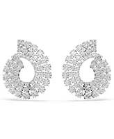 Swarovski Matrix Rhodium Plated Round Cuts Hoop Earrings