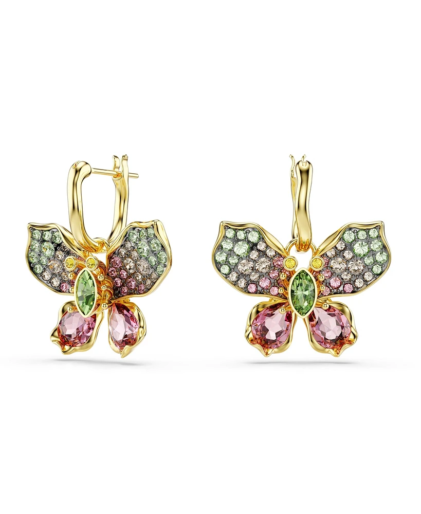 Swarovski Idyllia Mixed Metal Finish Butterfly Drop Earrings