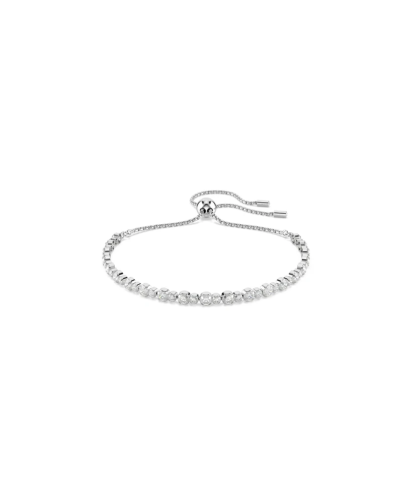 Swarovski Matrix Mixed Round Cuts White Rhodium Plated Tennis Bracelet