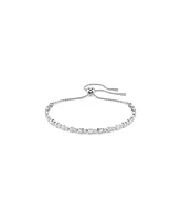 Swarovski Matrix Mixed Round Cuts White Rhodium Plated Tennis Bracelet