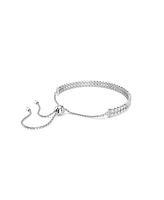 Swarovski Matrix Round Cut White Rhodium Plated Tennis Bracelet