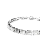 Swarovski Matrix Baguette Cut White Rhodium Plated Tennis Bracelet