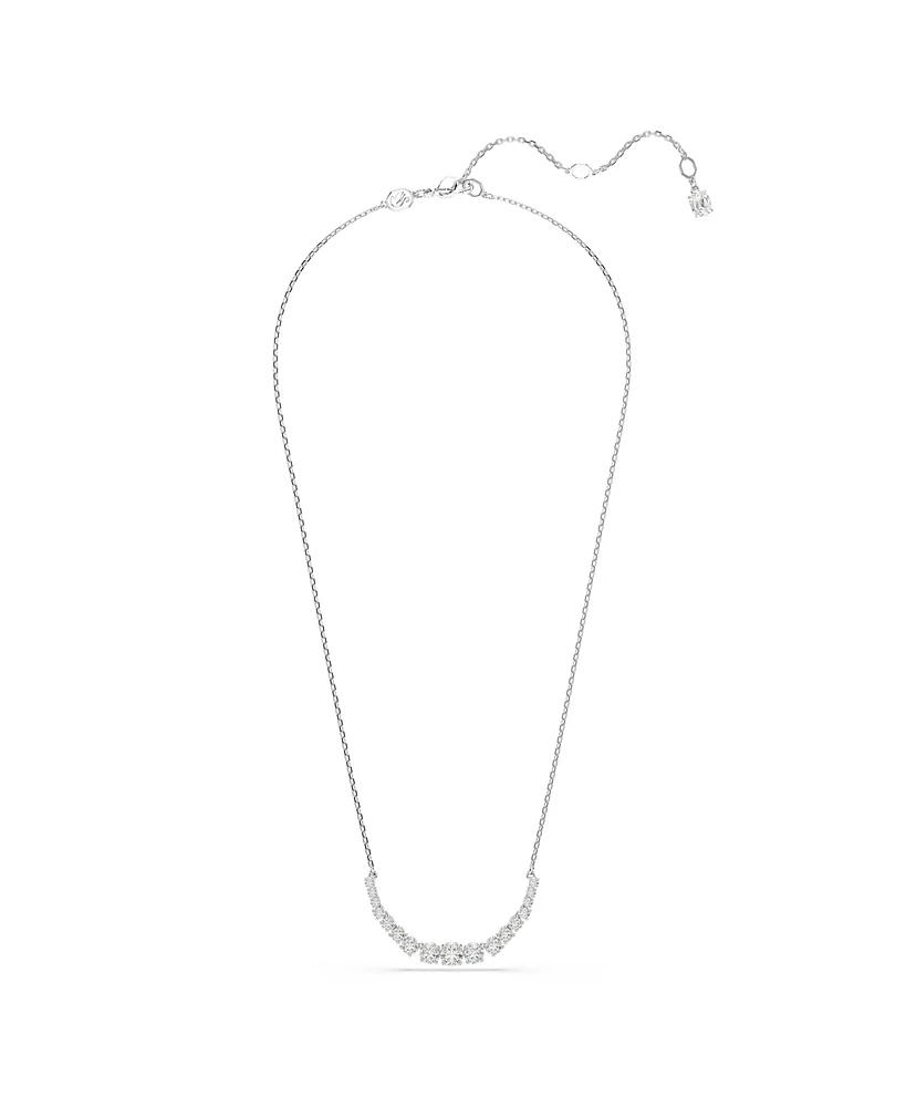 Swarovski Matrix Gradient of Round Cut White Rhodium Plated Necklace