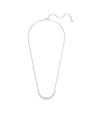 Swarovski Matrix Gradient of Round Cut White Rhodium Plated Necklace