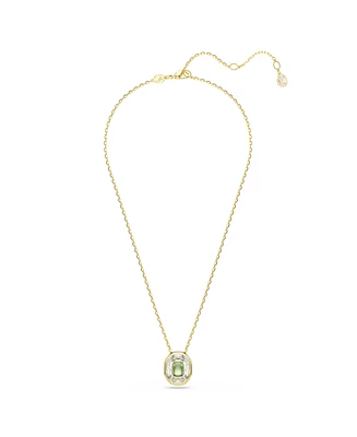 Swarovski Chroma Octagon Cut Green Gold-Tone Plated Pendant Necklace