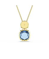 Swarovski Chroma Cushion Cut Multicolored Gold-Tone Plated Pendant Necklace