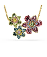 Swarovski Idyllia Mixed Cuts Flower Gold-Tone Plated Pendant Necklace