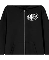 Dr. Pepper Men's Devilishly Different Long Sleeve Black Zip-Up Hooded Sweatshirt-3XL