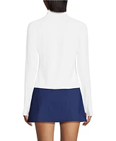 Lands' End Women's Long SunShade Upf 50 Sleeve Quarter Zip Rash Guard