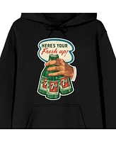 7UP Big & Tall Here's Your Fresh Up Long Sleeve Black Adult Hooded Sweatshirt-4XL