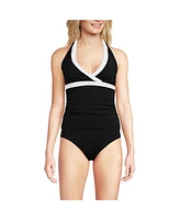 Lands' End Women's D-Cup Chlorine Resistant V-neck Halter Tankini Swimsuit Top