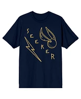 Harry Potter Men's Quidditch Seeker Line Art Navy T-shirt-xl