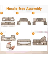 Pack 26.5 Gal Under Bed Storage Containers with Wheels Double Opening Lids