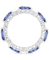 Blue & White Cubic Zirconia Band Ring (5-7/8 ct. t.w.) Sterling Silver