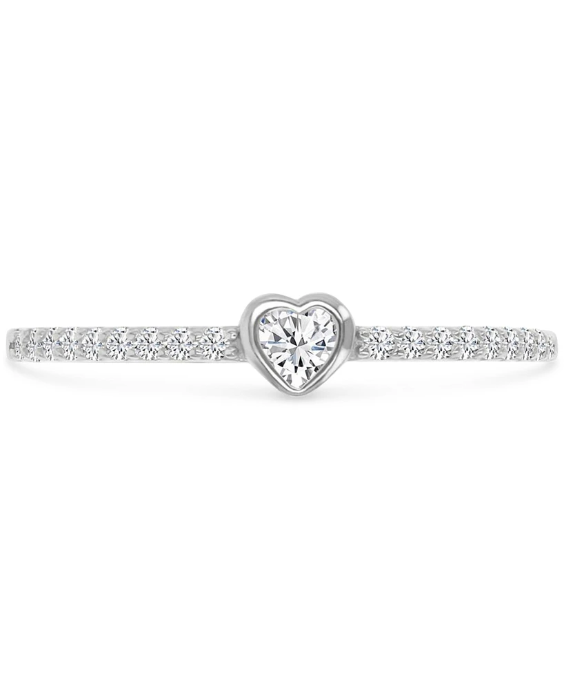 Cubic Zirconia Heart Accent Ring (1/2 ct. t.w.) Sterling Silver
