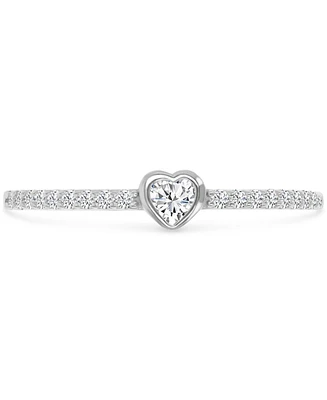 Cubic Zirconia Heart Accent Ring (1/2 ct. t.w.) Sterling Silver