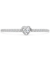 Cubic Zirconia Heart Accent Ring (1/2 ct. t.w.) Sterling Silver