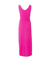 Quiz Women's V Neck Maxi Dress With Tie Belt Detail