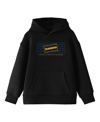 Blockbuster Boys A Good Movie Is Like Comfort Food For Your Other Senses Logo Grid Youth Black Hoodie-xs