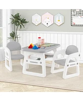 Kids Table and Chair Set with Building Blocks for Creative Play and Learning