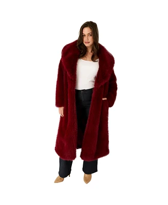 June + Vie Plus Size June + Vie Shaggy Faux Fur Coat