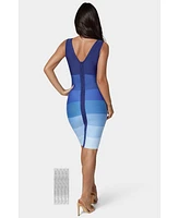 bebe Women's Ombre Bandage Midi Dress