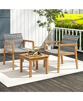 3 Pieces Patio Furniture Set with Chair