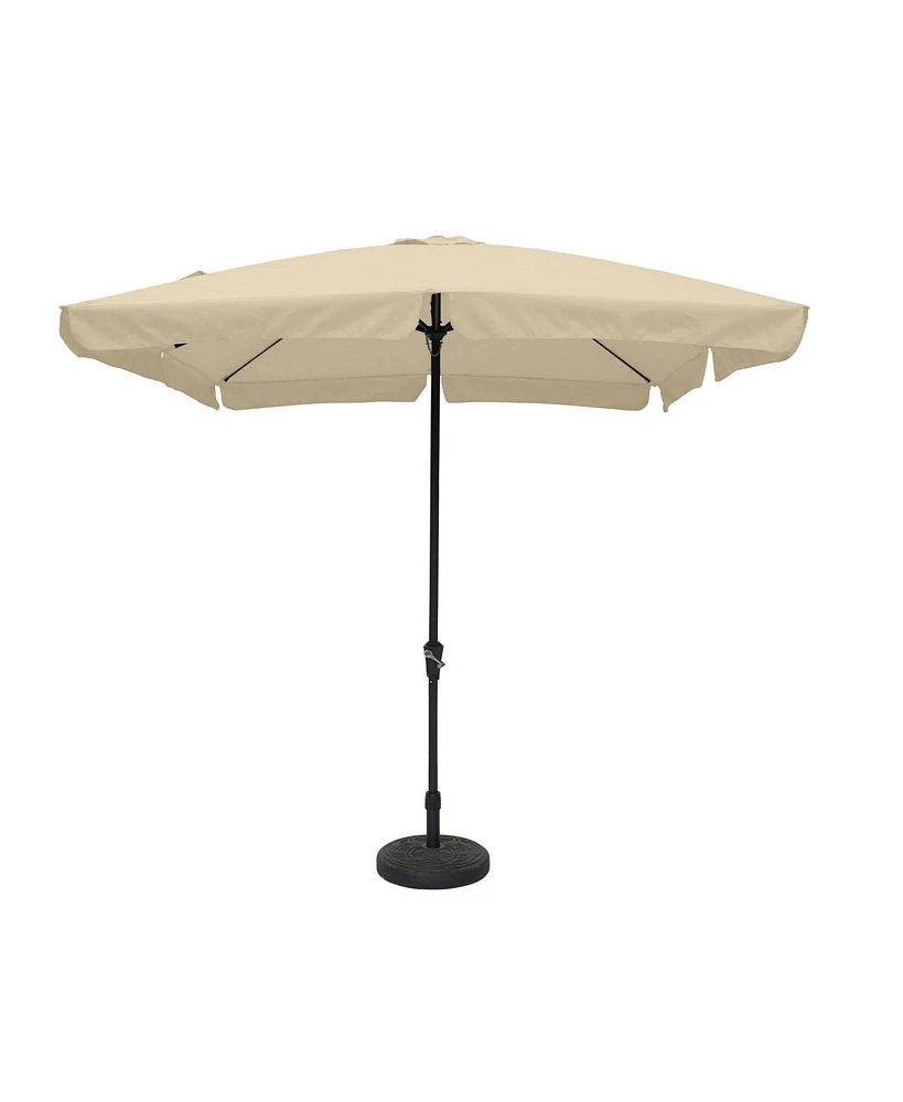 8 ft. x 10 Square Crank Design Skirt with Skylight Outdoor Market Umbrella Red Base