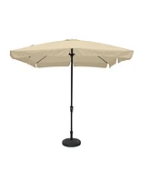 8 ft. x 10 Square Crank Design Skirt with Skylight Outdoor Market Umbrella Red Base