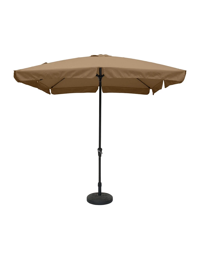 8 ft. x 10 ft. Square Crank Design Skirt with Skylight Outdoor Market Umbrella in Red with Base